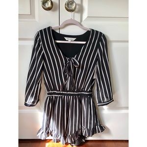 Black and white striped Romper